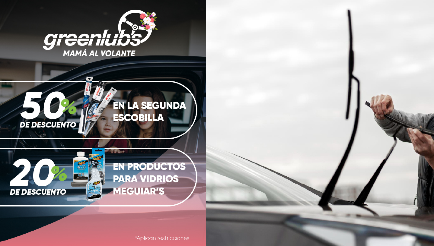 50% en la segunda  escobillas y 20% en los productos de vidrios meguiar's  imagen